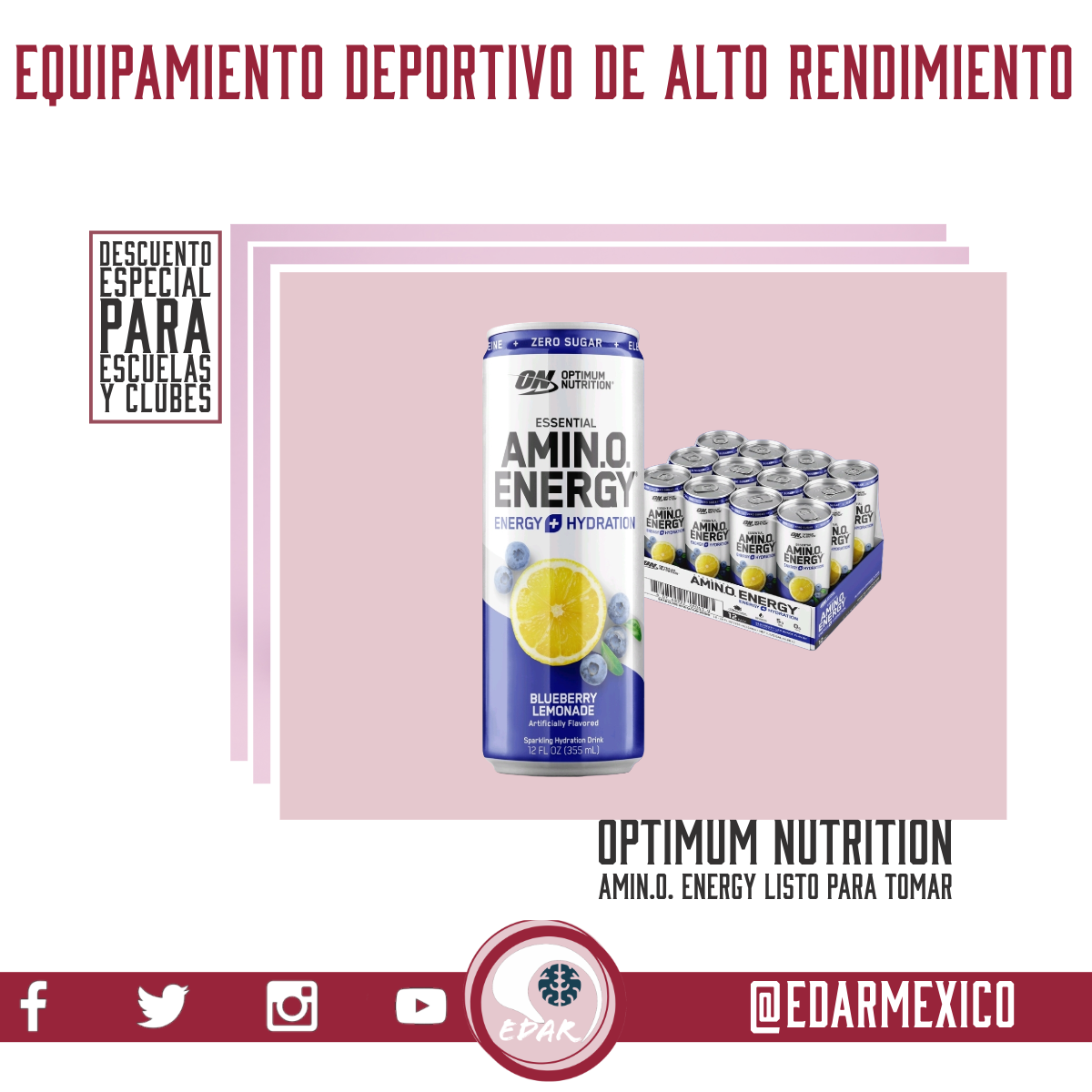 OPTIMUM NUTRITION AMIN.O. ENERGY LISTO PARA TOMAR 355 ML 12 PACK
