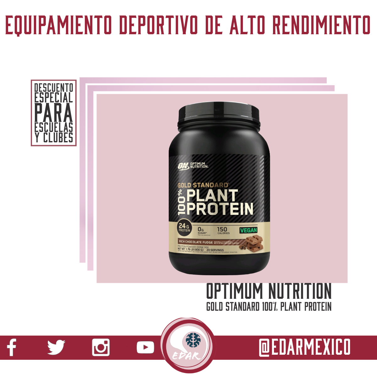 OPTIMUM NUTRITION GOLD STANDARD 100% PLANT PROTEIN 20 SERVICIOS