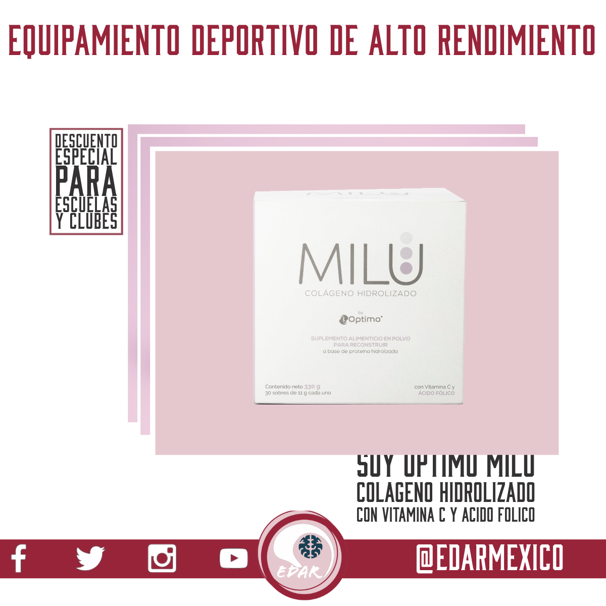 SOY OPTIMO MILU COLÁGENO HIDROLIZADO CON VITAMINA V Y ACIDO FOLICO